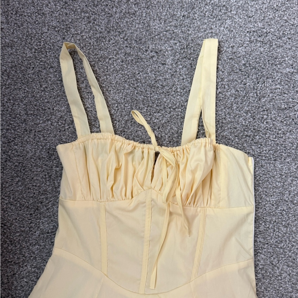 Commense Light Yellow Midi Dress